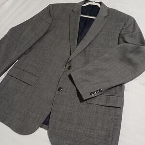 Jos.A.Bank Brrr Comfort blazer 48L Slate Grey Wool Tailored-Fit Plaid Classic